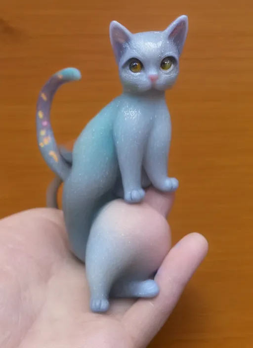 Image similar to 80mm resin detailed miniature of beautiful mango-cat, Product Introduction Photos, 4K, Full body