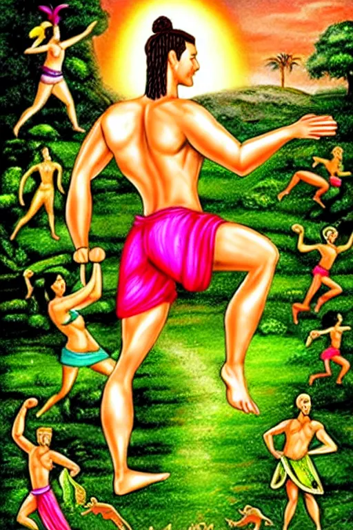 Image similar to 6000 BC From the Garden of Eden Zumba fitness art poster