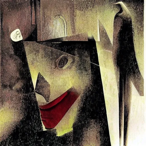 Image similar to Inside on a rainy day, by Dave McKean