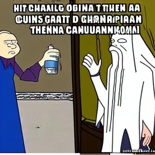 Prompt: Saruman complaining to Consuela about the lack of toilet paper | Family guy style