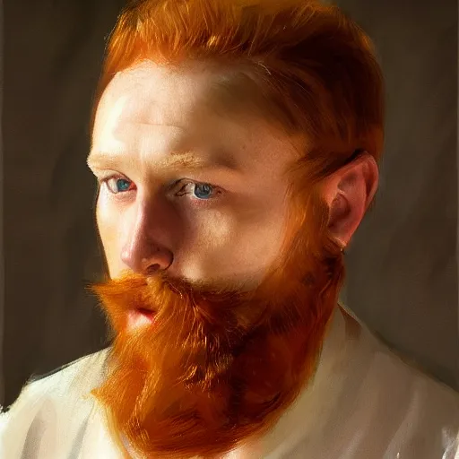 Prompt: highly detailed portrait of a ginger mans face who has spaghetti bolognese for hair, artstation, 8 k, sfx, john singer sargent.