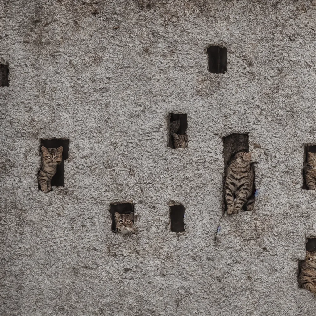 Prompt: a close up of a wall made of cat, a photo by fred a. precht, shutterstock contest winner, dye - transfer, ultrafine detail, uhd image