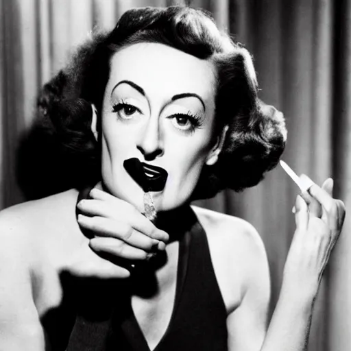 Image similar to joan crawford smoking a joint