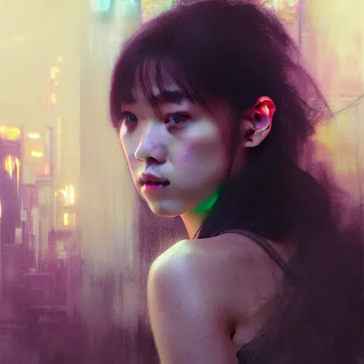 Image similar to jisoo of blackpink, hyperrealistic portrait, bladerunner street, art of elysium by jeremy mann and alphonse mucha, fantasy art, photo realistic, dynamic lighting, artstation, poster, volumetric lighting, very detailed face, 8 k, award winning