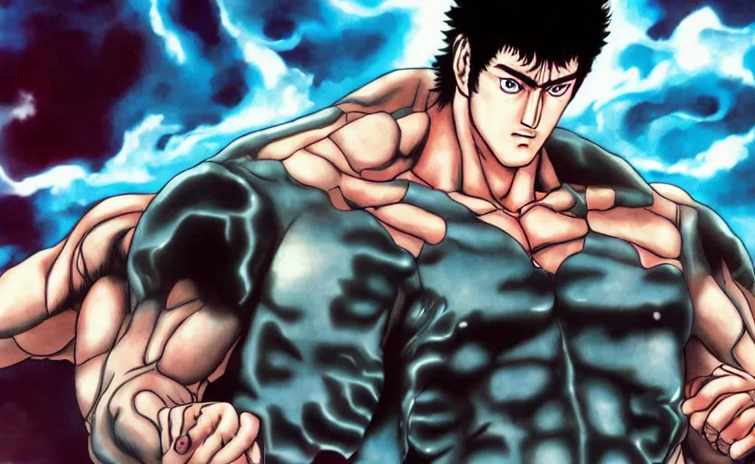 Prompt: a portrait of kenshiro from the manga hokuto no ken, digital painting masterpiece, painted by joji morikawa, by osamu tezuka, by yukito kishiro, by ikuto yamashita, 4 k wallpaper, beautiful, gorgeous