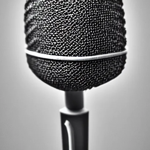 Image similar to an ancient sculpture of a microphone in white marble, close up photo, museum, ultra realistic, studio photo, bokeh, detailed.