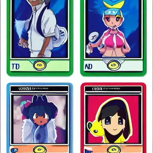 Image similar to pokemon cards with snooki, joe biden, nicki minaj, kim kardashian, osama bin laden, pokemon anime style, hd 8k image high detail, at target