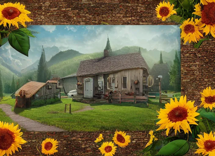 Image similar to 🌻🎹🎼, lowbrow in the style of corrie erickson, 8 k, matte painting,