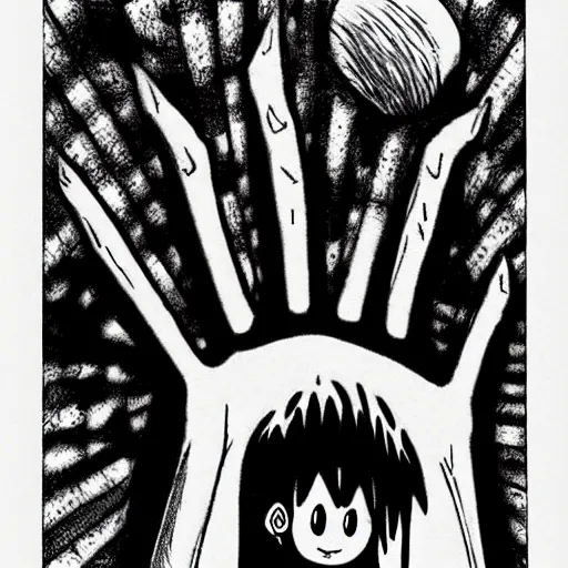 Image similar to sonic by junji ito, creepy, horror