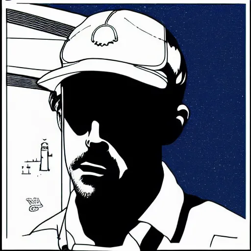 Image similar to “ ryan gosling retro minimalist portrait by jean giraud, moebius starwatcher comic, 8 k ”