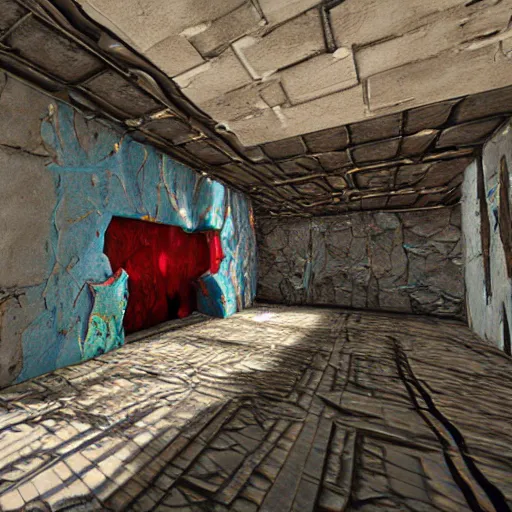 Image similar to psychedelic, melting walls, unreal engine,