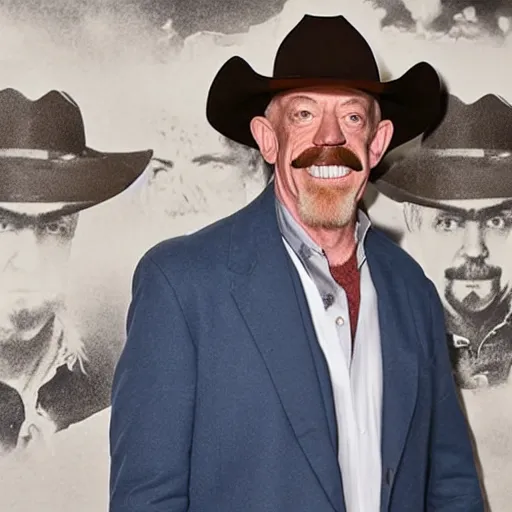 Prompt: j. k. simmons as a cowboy with a moustache