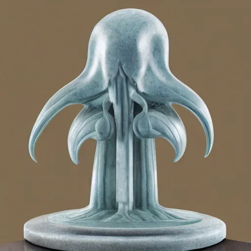 Prompt: squid - ward marble statue