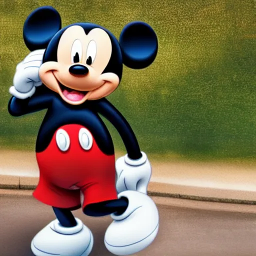 Image similar to mickey mouse on the phone, photo