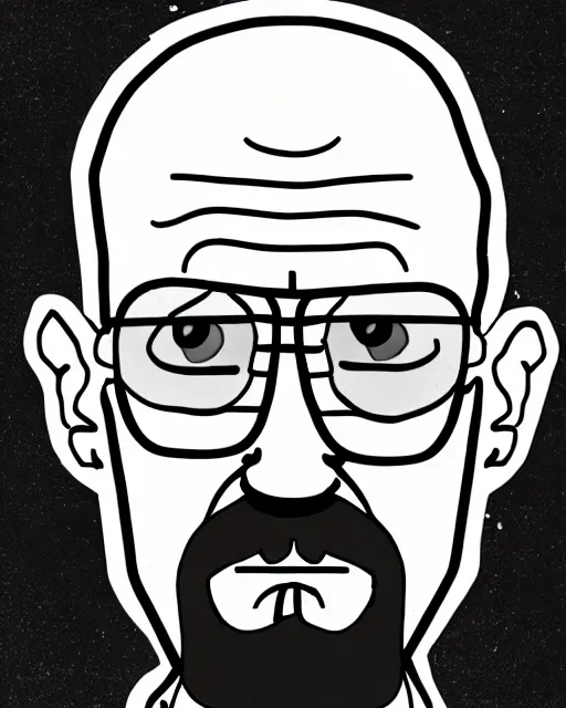 Image similar to portrait of walter white in the style of justin roiland. heisenberg. breaking bad. cinematic lighting. style of rick & morty. photographic, photography. by justin roiland