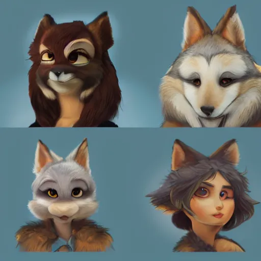 Image similar to portrait character design a cute feathered wolf girl, style of maple story and zootopia, portrait studio lighting by jessica rossier and brian froud and gaston bussiere