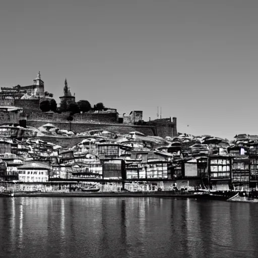 Image similar to porto in portugal photographed by ansel adams