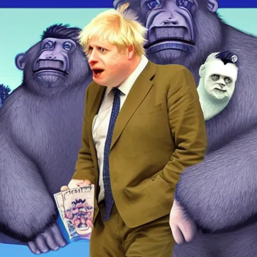 Image similar to boris johnson as manbearpig