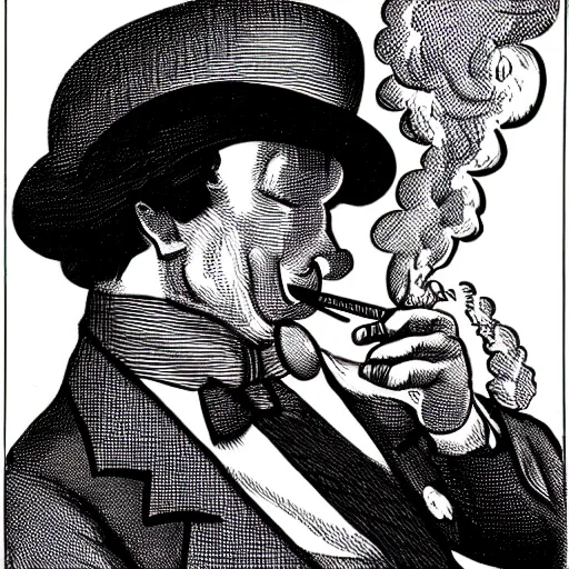 Image similar to an antropomorphic horse wearing a suit smoking a cigar