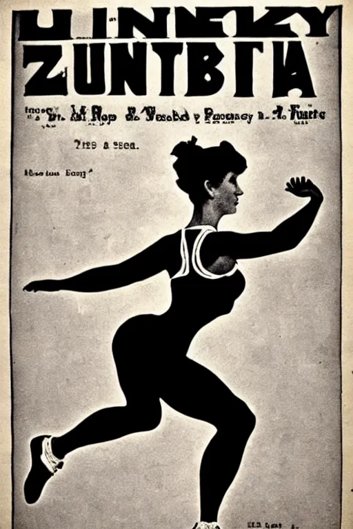 Prompt: 1880s zumba fitness art poster