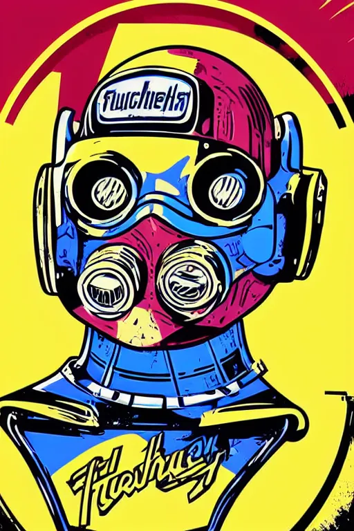 Image similar to fallout 7 6 retro futurist illustration art by butcher billy, sticker, colorful, illustration, highly detailed, simple, smooth and clean vector curves, no jagged lines, vector art, smooth andy warhol style