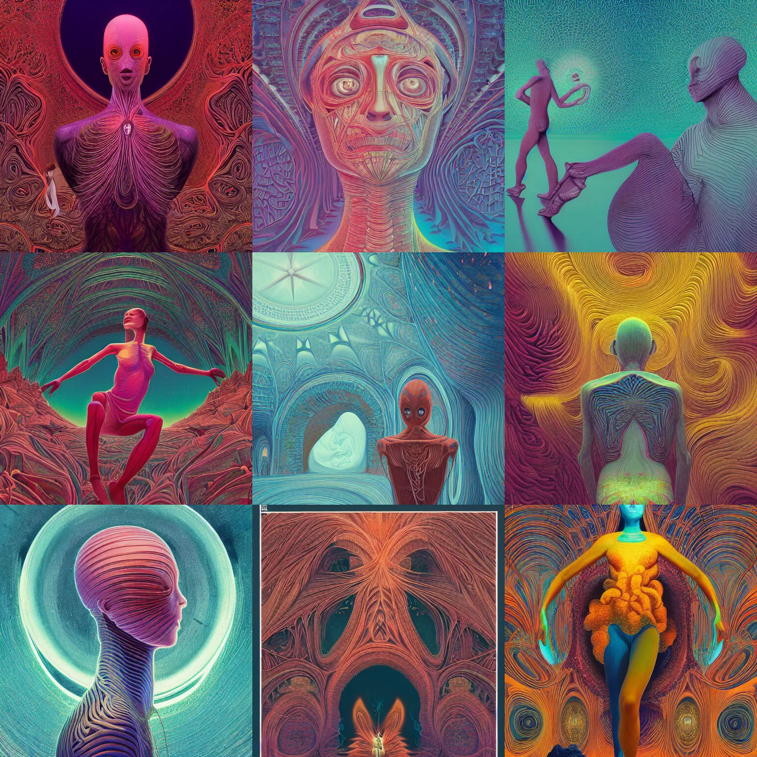 Image similar to kodak portra, 8 k, prana, anatomy, studio light, fine art portrait photography, victo ngai, fashion photography, kilian eng, camille vivier, moebius, digital art, masterpiece, fractal muqarnas in background, alex grey, fantastically beautiful, beksinski, dan mumford, simon stalenhag, artstation