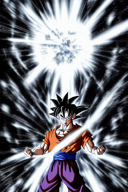 Prompt: goku making a spirit bomb, high resolution, hd, 4k, by Franklin Booth