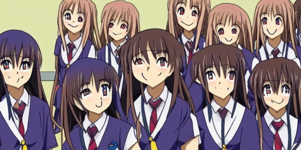 Image similar to ned's school survival guide as an harem anime