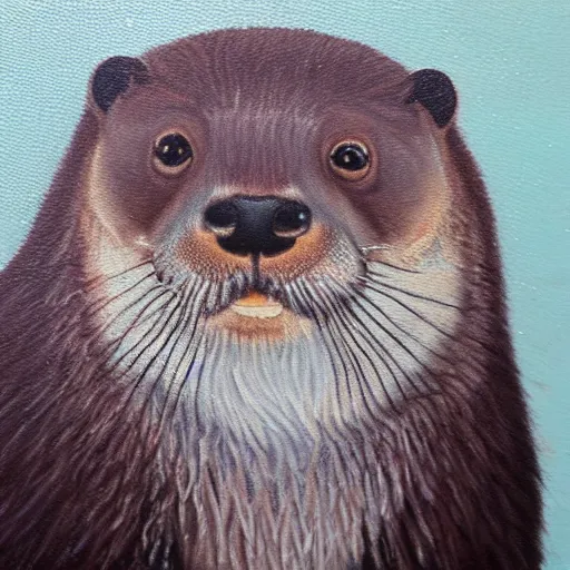 Prompt: oil painting of royal king otter