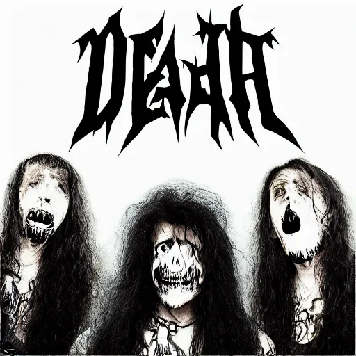 Prompt: death metal album cover created in microsoft paint of grandma's death metal album