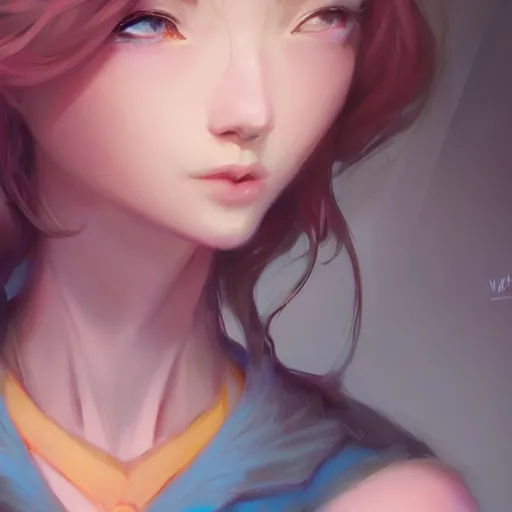 Image similar to a portrait of wlop, pastel, art by lois van baarle and loish and ross tran and rossdraws and sam yang and samdoesarts and artgerm and saruei and disney and wlop, digital art, highly detailed, intricate, sharp focus, trending on artstation hq, deviantart, unreal engine 5, 4 k uhd image