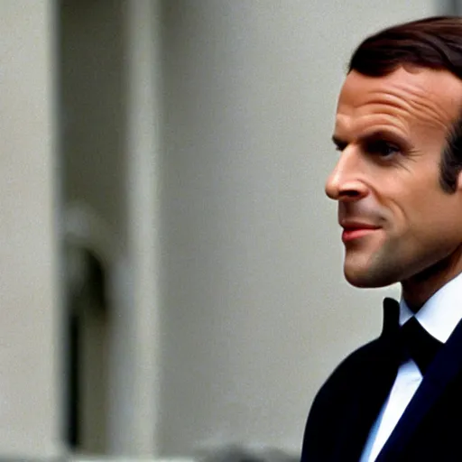 Image similar to Emmanuel Macron policeman in American Psycho (1999)