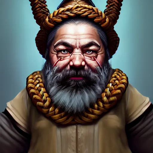 Prompt: portrait painting of a dwarf surgeon with gloves and braids, sharp focus, award - winning, trending on artstation, masterpiece, highly detailed, intricate, cartoon, anime. art by merwild and ernesto irawan and rachel denton