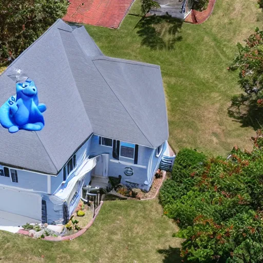 Prompt: real estate photos of a home that has a really bad smurf infestation.