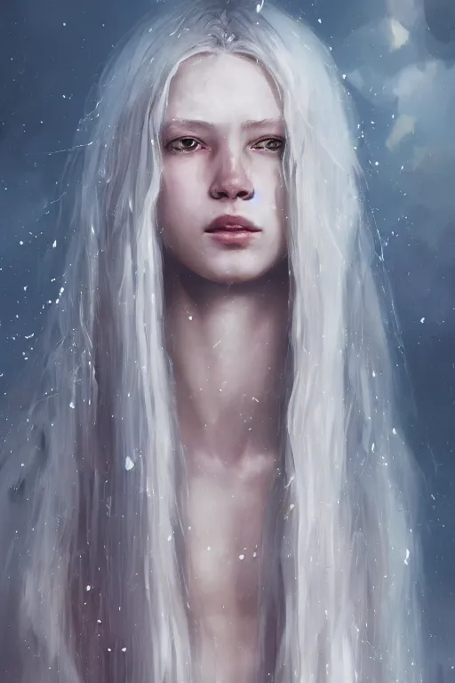 Image similar to a fancy portrait of a beautiful young teenage ripped girl with long white hair by greg rutkowski, sung choi, mitchell mohrhauser, maciej kuciara, johnson ting, maxim verehin, peter konig, bloodborne, 8 k photorealistic, cinematic lighting, hd, high details, dramatic, dark atmosphere, trending on artstation