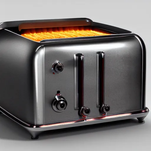 Image similar to an evil toaster of doom, 3 d render, octane, ray tracing, ultra, detailed, photorealistic, ultra high resolution, 8 k