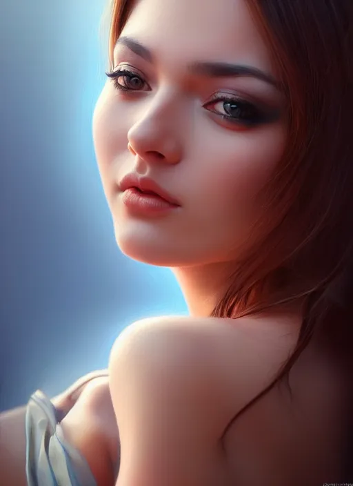 Image similar to photo of a gorgeous young woman in the style of stefan kostic, realistic, sharp focus, 8 k high definition, insanely detailed, intricate, elegant, art by stanley lau and artgerm