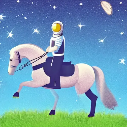 Prompt: horse riding an astronaut