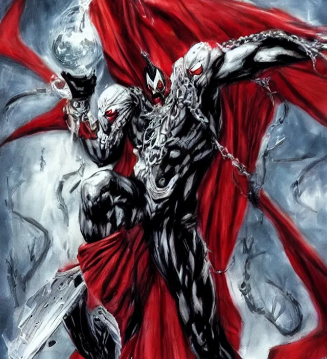 Image similar to spawn character design in the style of gabriele dell'otto