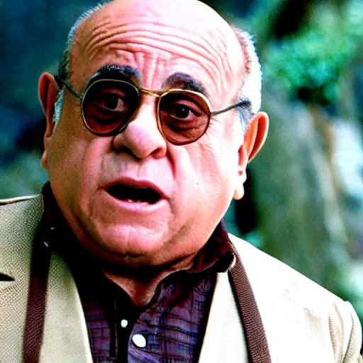 Image similar to movie still of danny devito starring as gimly in the 2 0 2 6 lord of the rings movie, full body