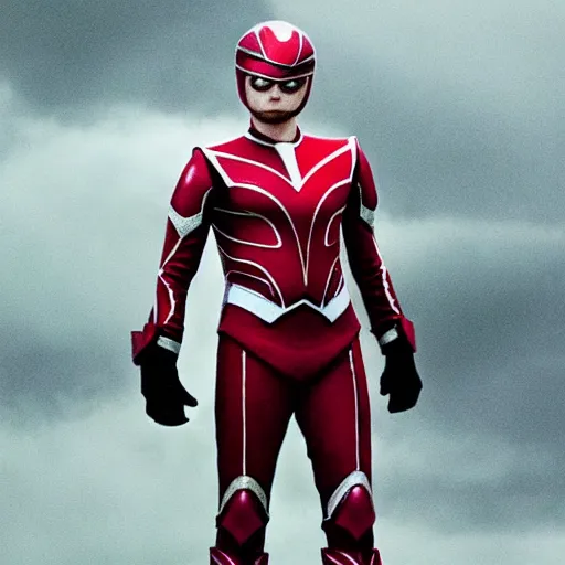 Prompt: Michael Fassbender is the Red Ranger