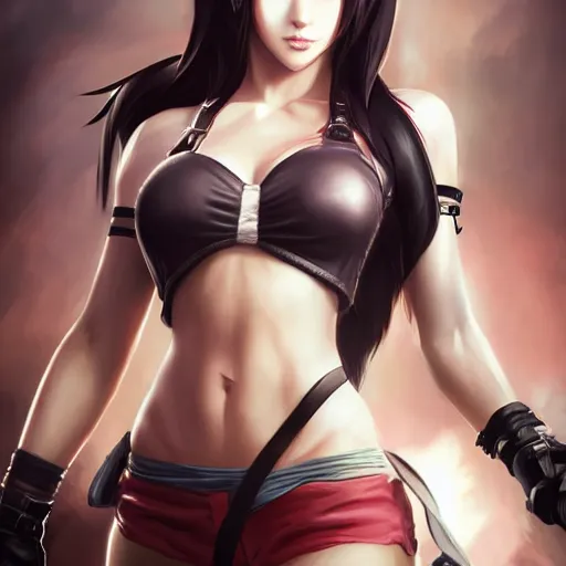 Image similar to tifa lockhart by Stanley Artgerm Lau, WLOP, Rossdraws, James Jean, Andrei Riabovitchev, Marc Simonetti