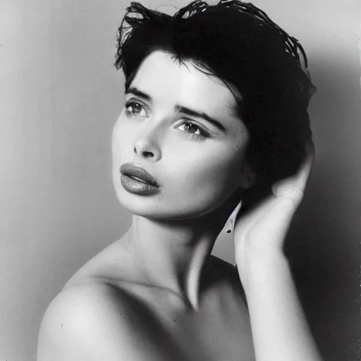 Prompt: young isabella rossellini swimsuit photo shoot