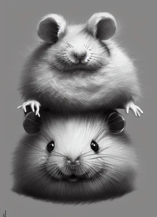 Image similar to anthropomorphic triangle head in cute fluffy hamster mr. bean, intricate, elegant, highly detailed animal monster, digital painting, artstation, concept art, smooth, sharp focus, illustration, art by artgerm, wayne barlowe, trending on artstation and greg rutkowski and alphonse mucha, 8 k