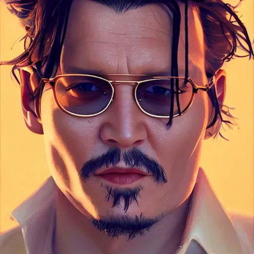 Image similar to johnny depp in a pool full of chip dip, ultra high detailed, oil painting, greg rutkowski, charlie bowater, yuumei, yanjun cheng, unreal 5, daz, hyperrealistic, octane render, rpg portrait, dynamic lighting