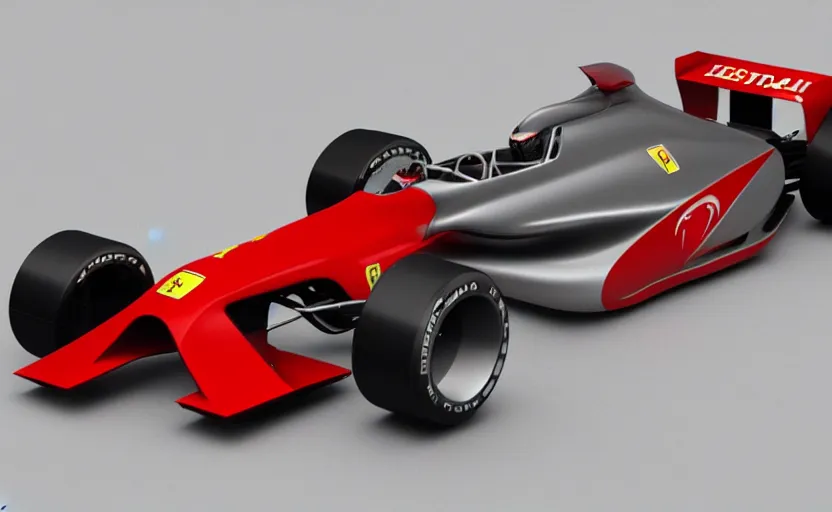 Image similar to retro futuristic ferrari formula 1 car inspired by f 1 2 0 2 1 concept and ferrari 6 4 3, blender, 8 k, artstation, highly detailed, intricate, octane 3 d,