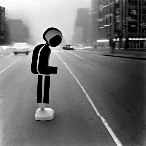 Prompt: a portrait ofMarvin the paranoid android the hitchhiker guide to the galaxy, photorealistic, by Garry Winogrand