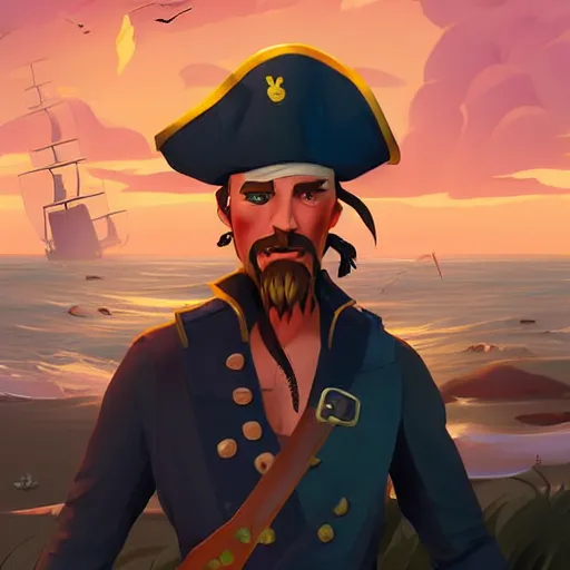 Image similar to painting jack the pirate on sea of thieves game avatar hero smooth face median photoshop filter cutout vector behance hd by jesper ejsing, by rhads, makoto shinkai and lois van baarle, ilya kuvshinov, rossdraws, illustration, art by ilya kuvshinov and gustav klimt