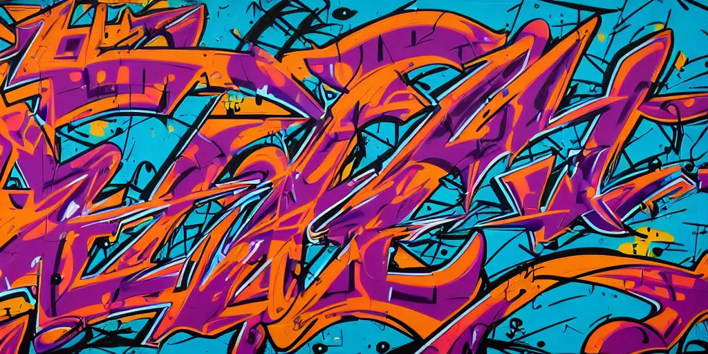 Prompt: 3 d! wildstyle graffiti, gradient! shading!, extreme wide angle, arrows, paint drips, in the style of daim!, totem, fleks, odeith, octane render, unreal engine, 4 k, reflective