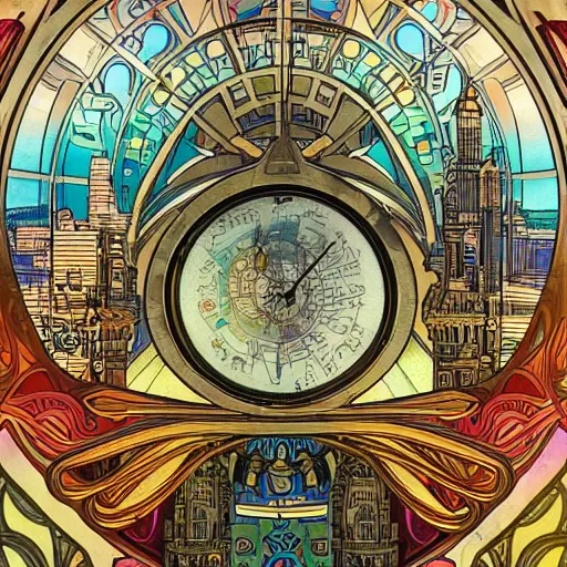 Image similar to city in a jar by Seth McMahon and Alphonse Mucha, 4k, 8k, hyper-detailed, beautiful